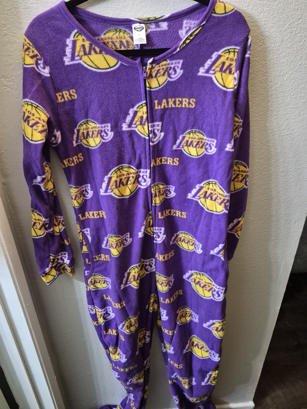 Los Angeles Lakers Purple All-Over Logo Onesie
